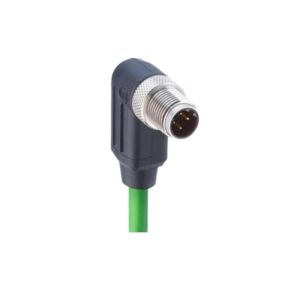 M12 D-code Fast Ethernet Cat 5e enkelzijdige kabelset mannelijk haaks